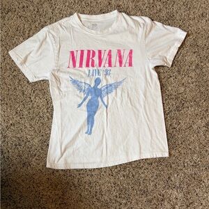 NIRVANA Women’s White graphic Tee